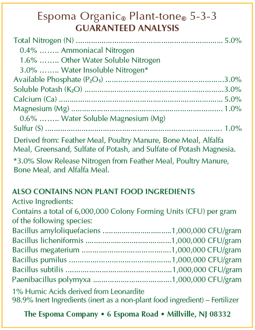 Espoma, Plant Tone
