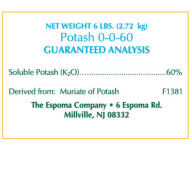 Espoma, Potash 6lbs