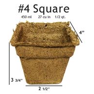 Cowpots 4" Square 12pk