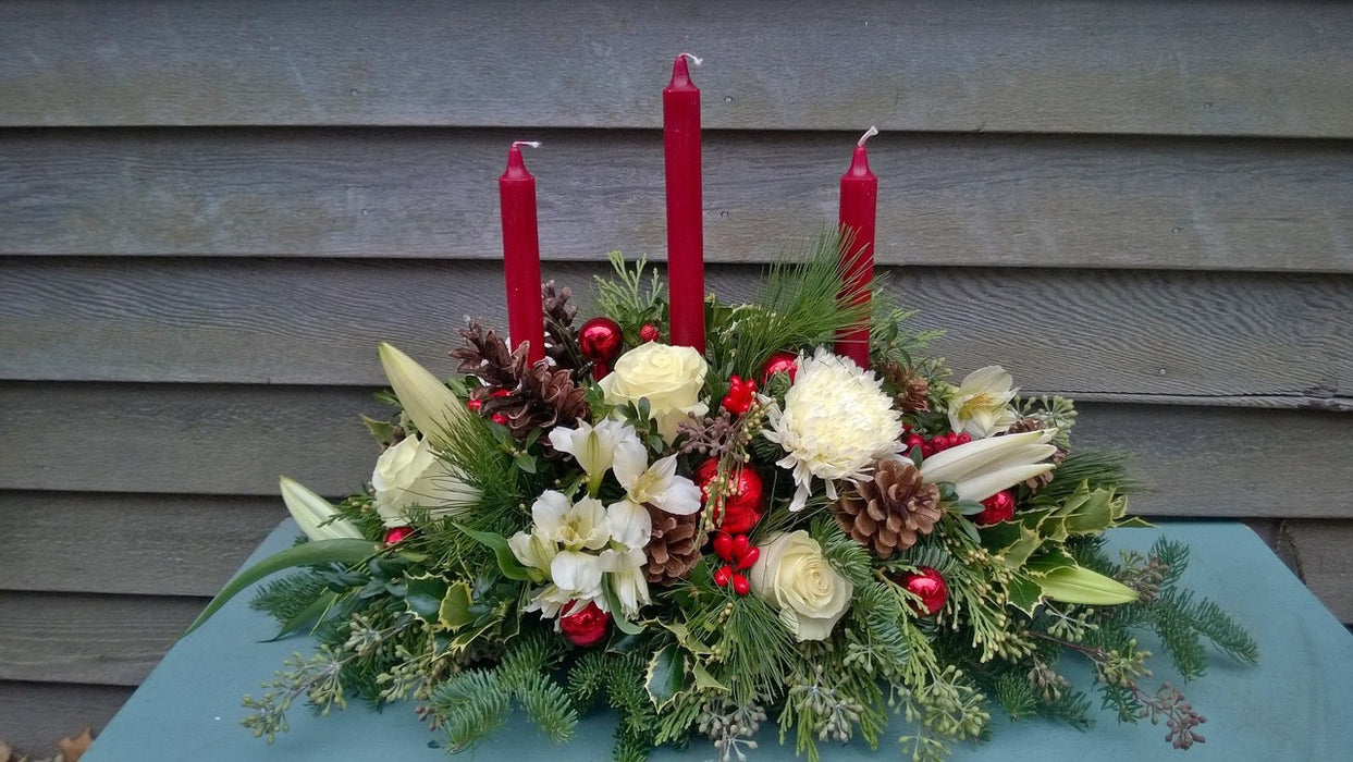 Holiday Table Centerpiece with Candles Deluxe