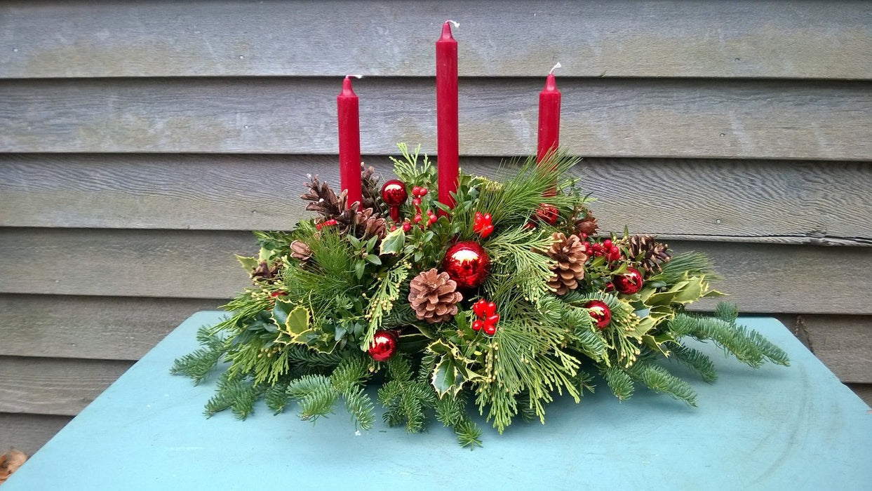 Holiday Table Centerpiece with Candles Reg.